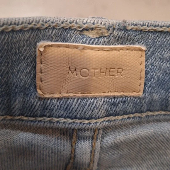 Mother The Weekender Fray Midrise Flare Jeans Sz 25 Blue Swimming Pool Sunday - Picture 1 of 10